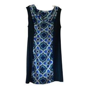 NY Collection Women Midi Waterfall Draped Neckline Sleeveless Dress size 2X